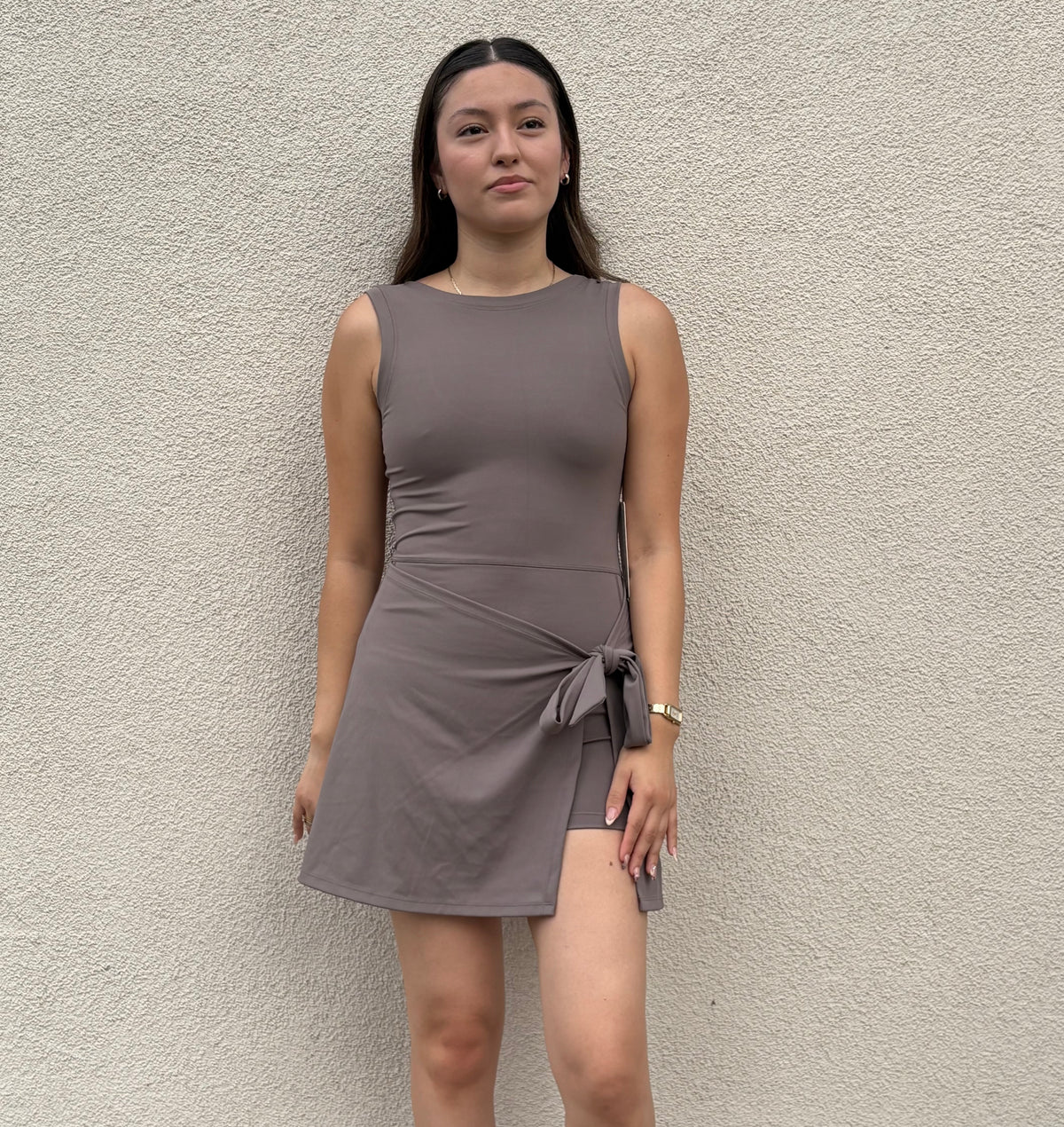 Sleek Tie-Front Tennis Dress